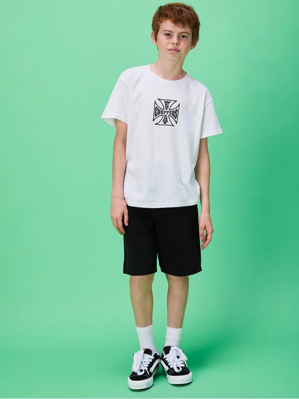 Black RSQ BOYS BAGGY Denim Shorts with Web Pocket Embroidery - Picture 3 of 9